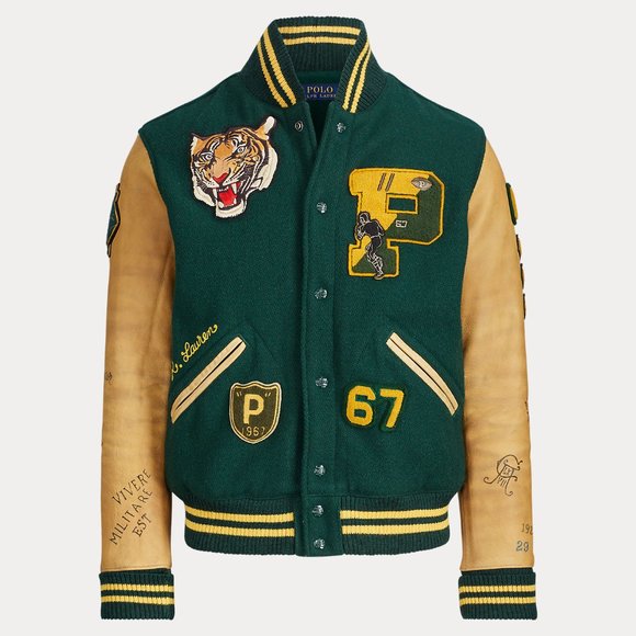 Polo Ralph Lauren Other - Polo Ralph Lauren Tiger Print Leather Men's Varsit